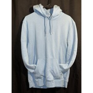 Primark Light Blue Pullover Hoodie Size L Solid Kangaroo Pocket Casual